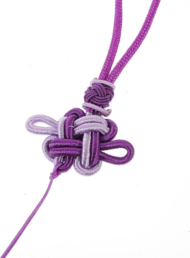 ABOOFAN Chinese Tassel Pendant Car Rearview Mirror Hanging Ornament with DIY Chinese Knot Tassel for Traditional Martial Arts Fans, Purple Gradient Silk Fringe Craft Decoration - Image 2