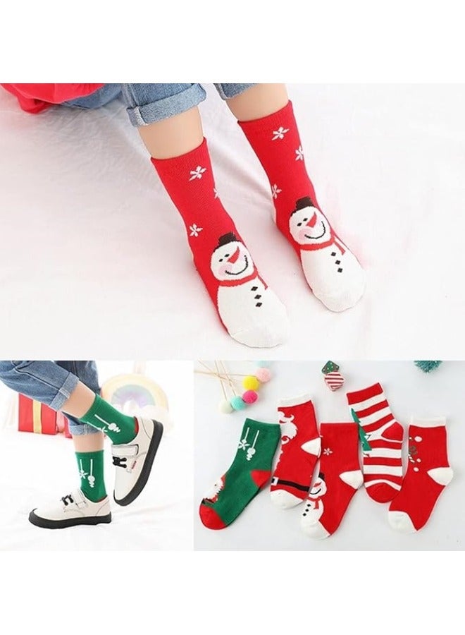 CCOVERY 5 Pairs Kids Christmas Socks Boys Girls Toddler Baby Cotton Socks Holiday Socks Warm Winter Socks - Image 4