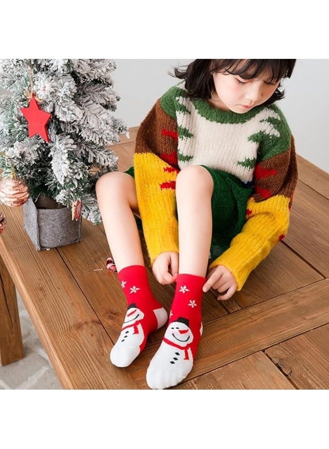CCOVERY 5 Pairs Kids Christmas Socks Boys Girls Toddler Baby Cotton Socks Holiday Socks Warm Winter Socks - Image 3