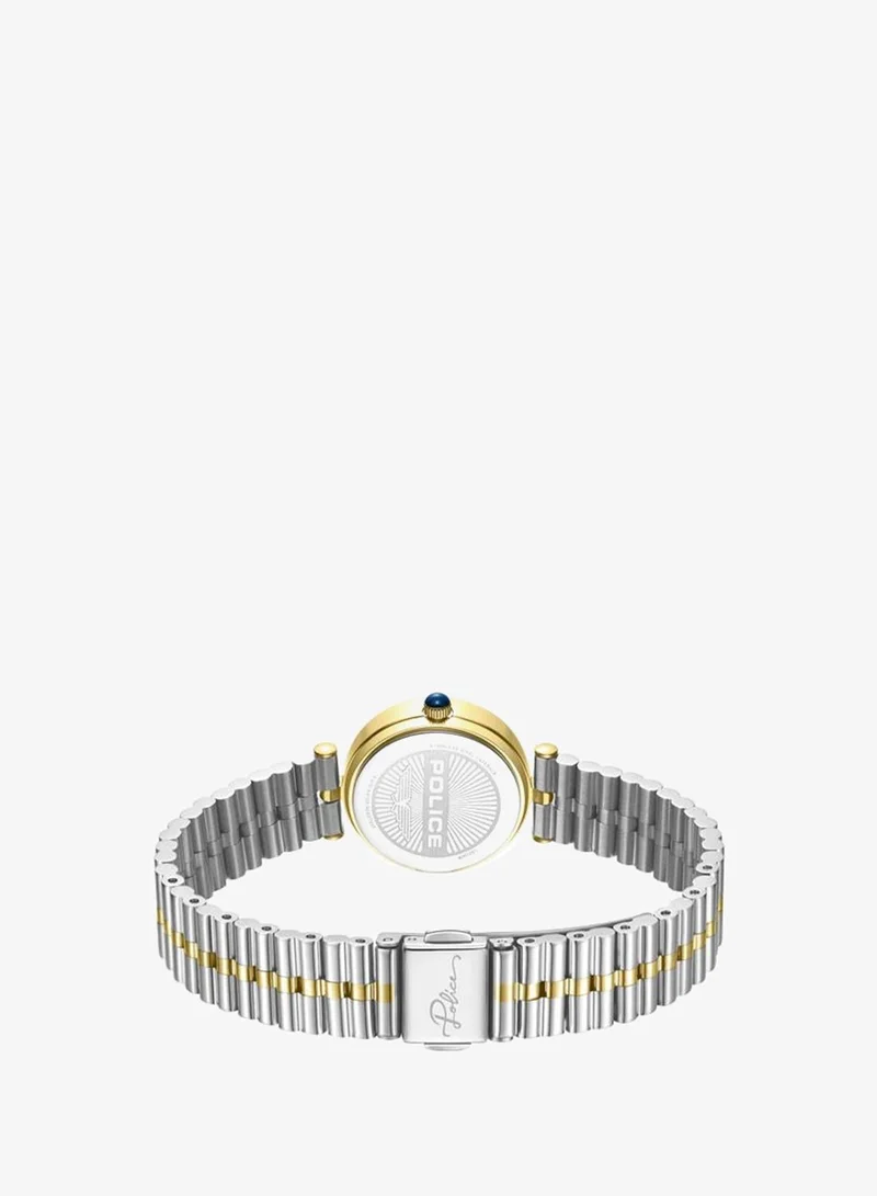 Police Silver/Yellow Gold Women's Agra Green Dial Stainless Steel Bracelet Analog Watch for Women, 24mm for Women | Best Price UAE