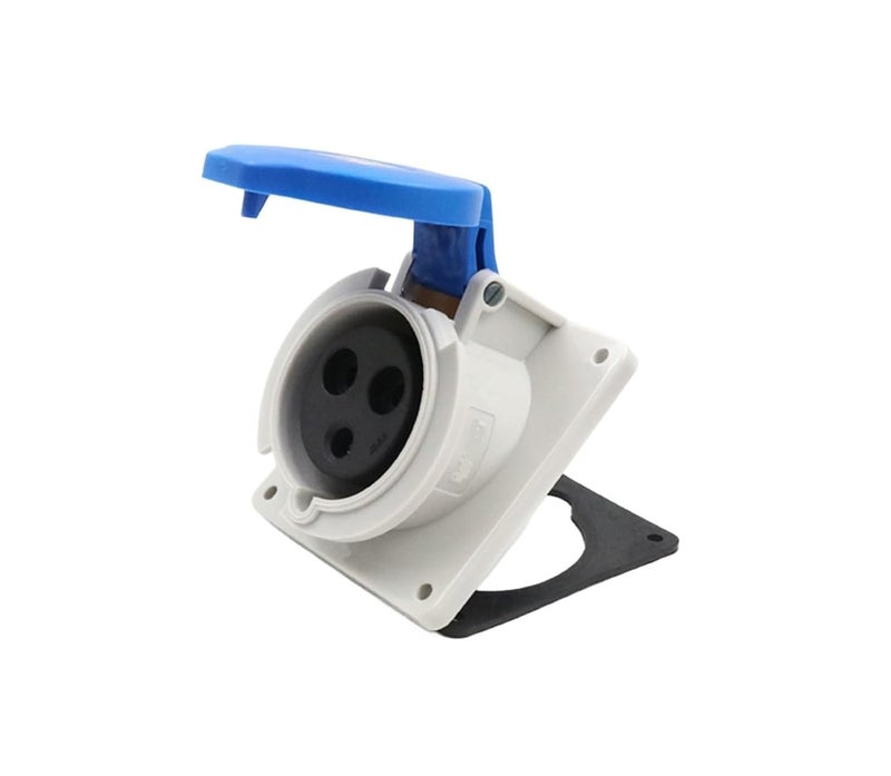 موصل المقبس الصناعي Socket TYPR3801 (قلب 32A3)، وضع مائل، مقاومة للرطوبة IP44 - Image 1