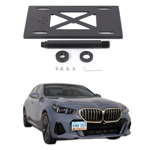 Sekhyna Front Bumper Tow Hook License Plate Mount Bracket Compatible with BMW 5 Series i5 G60 G68 2024No Drill Tow Front Bumper Tow Hole Hook License Plate Mount Holder Adapter Relocation Kit Accessories - Image 1