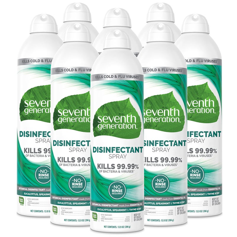 Seventh Generation Disinfecting Spray Cleaner Eucalyptus and Thyme Disinfectant 139 oz Pack of 8