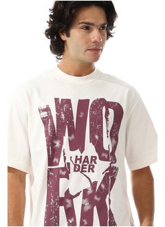 WHITE RABBIT "Work Harder" Printed T-shirt  - Image 4