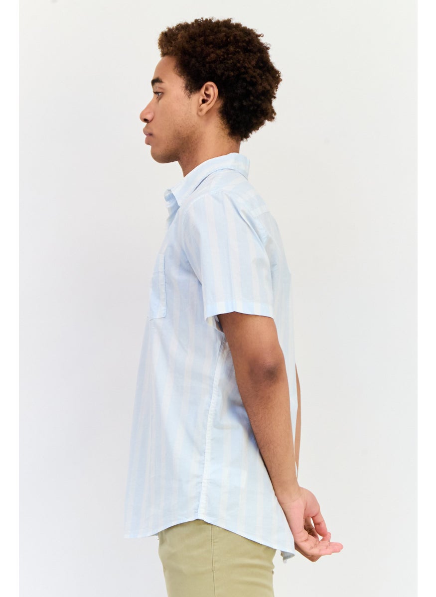GAP Men Standard Fit Short Sleeves Yarn Dyed Casual Shirt, Multicolor  - Image 4