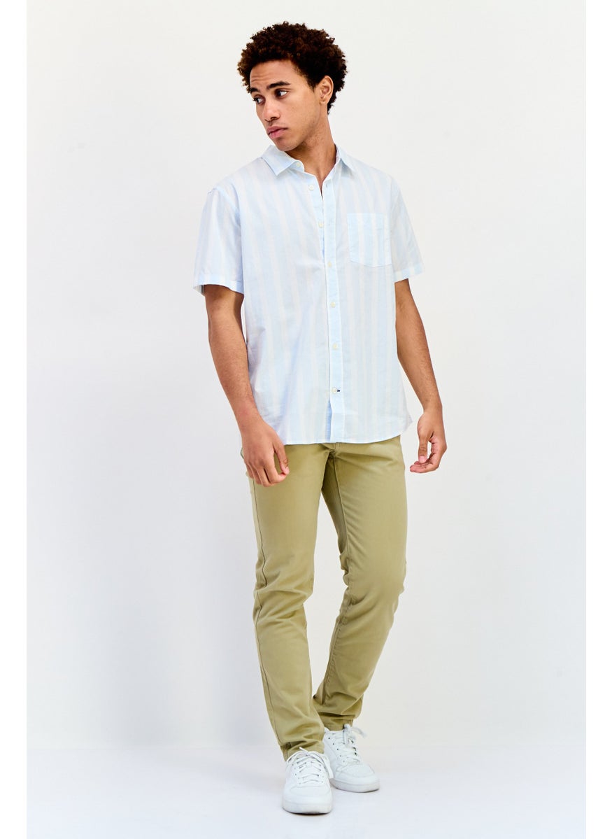 GAP Men Standard Fit Short Sleeves Yarn Dyed Casual Shirt, Multicolor  - Image 2