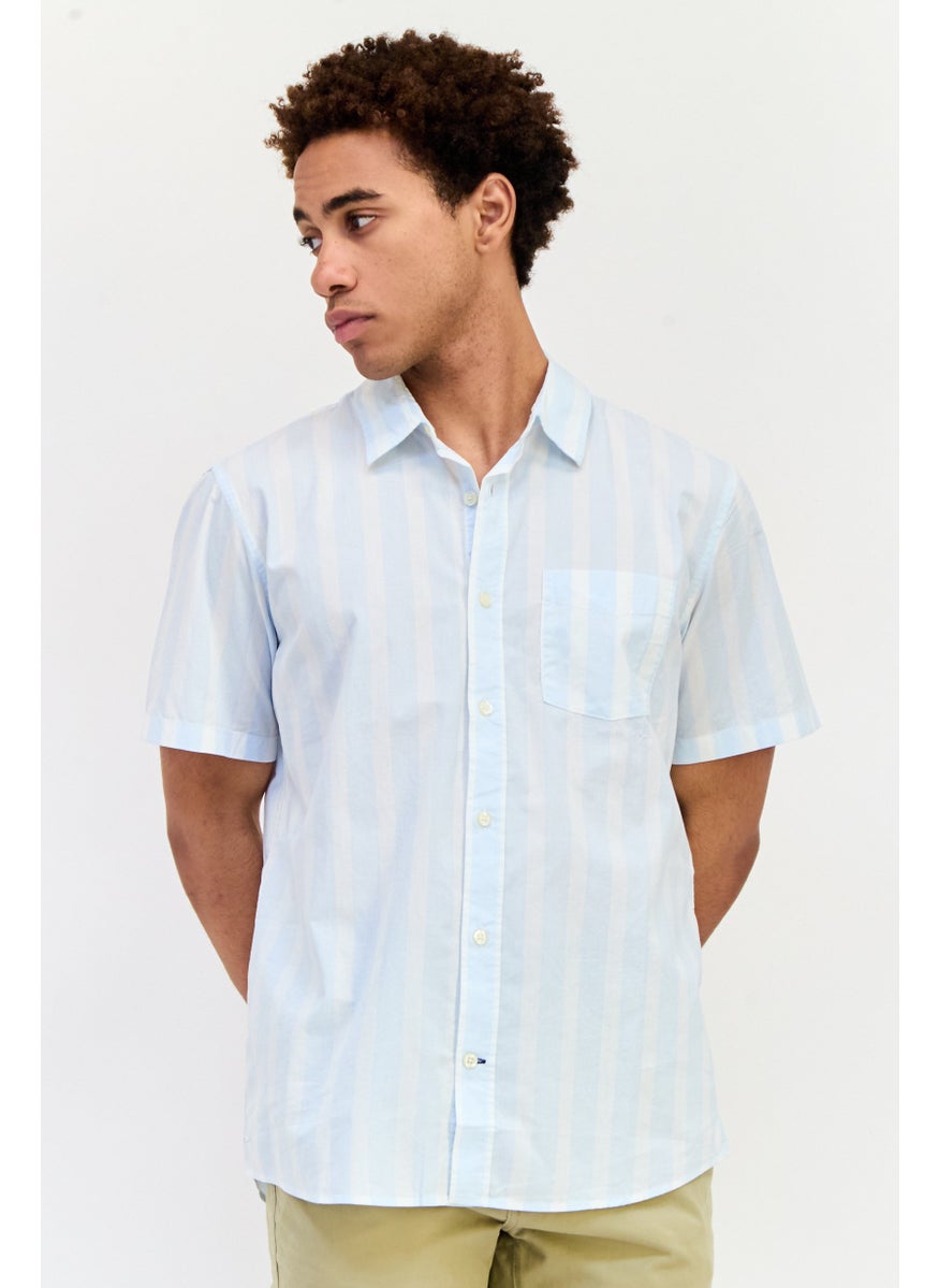 GAP Men Standard Fit Short Sleeves Yarn Dyed Casual Shirt, Multicolor  - Image 1