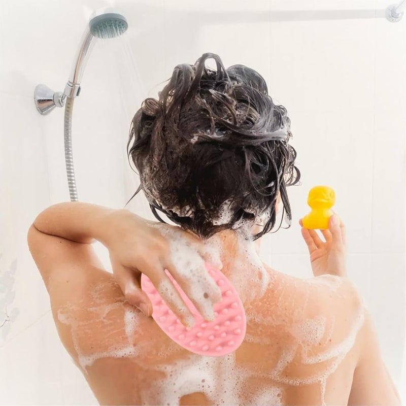 KIMEE Body Wash Silicon Soft Scrubber Brush with Soap/Shampoo Dispenser Massage Bath Brush Massage Skin Care Tool - Image 1