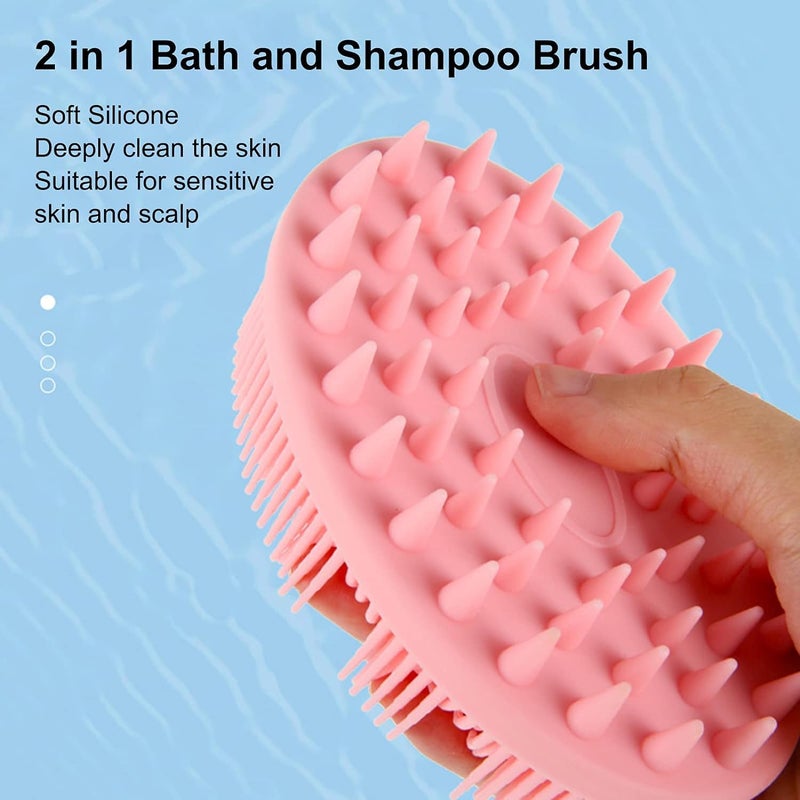 KIMEE Body Wash Silicon Soft Scrubber Brush with Soap/Shampoo Dispenser Massage Bath Brush Massage Skin Care Tool - Image 2