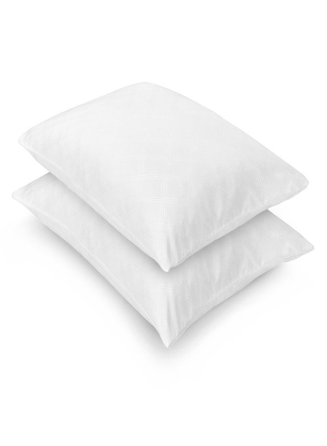 Vibe, Standard Embossed Gel-Infused Memory Foam Cluster Pillow, 2 Pack, (20” x 26, White 2 Count - Image 2