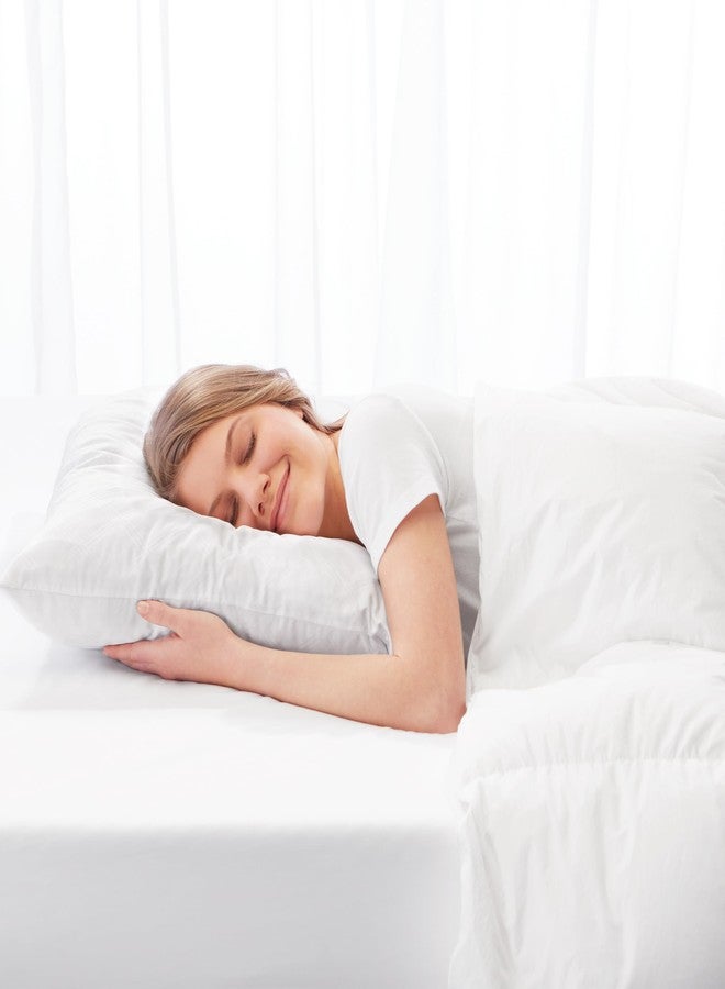 Vibe, Standard Embossed Gel-Infused Memory Foam Cluster Pillow, 2 Pack, (20” x 26, White 2 Count - Image 5