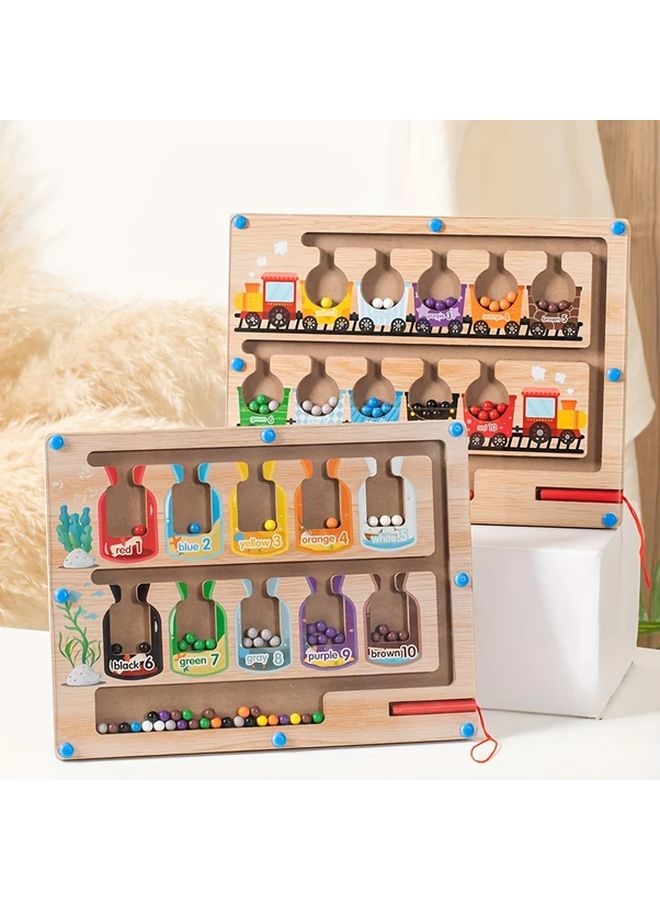 Educational Train Bead Maze Toy for Toddlers STEM Learning Fine Motor Skills Gift - Image 1