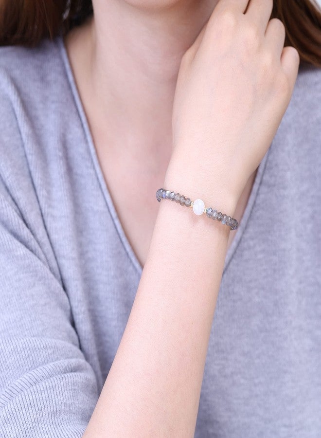 COAI Labradorite Bracelet Moonstone Bracelet Stone Beaded Bracelet for Women - Image 2
