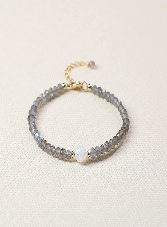 COAI Labradorite Bracelet Moonstone Bracelet Stone Beaded Bracelet for Women - Image 4
