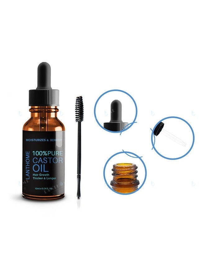 Lanthome 100% Pure Castor Oil, Organic Pure Cold Pressed, Organic Castor Oil for Hair Growth, Body Massage Oil, Eyelashes & Eyebrows, Anti-Aging Essential Oil (10ML) - Image 5