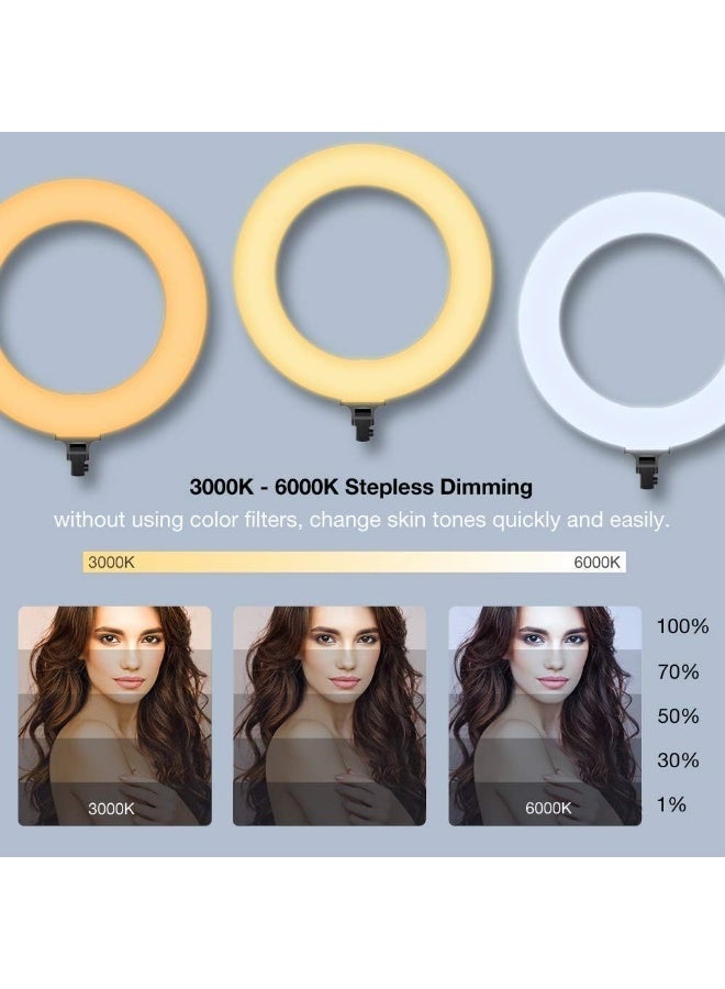 BLAZINGLY RL-18 Professional 18-Inch LED Ring Light with Tripod Stand & Remote Control | Dimmable Studio Ringlight with 3 Phone Holders for YouTube, Reels & Photography - Image 3