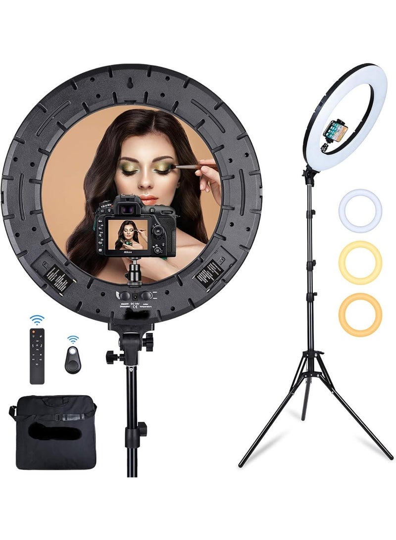 BLAZINGLY RL-18 Professional 18-Inch LED Ring Light with Tripod Stand & Remote Control | Dimmable Studio Ringlight with 3 Phone Holders for YouTube, Reels & Photography - Image 2