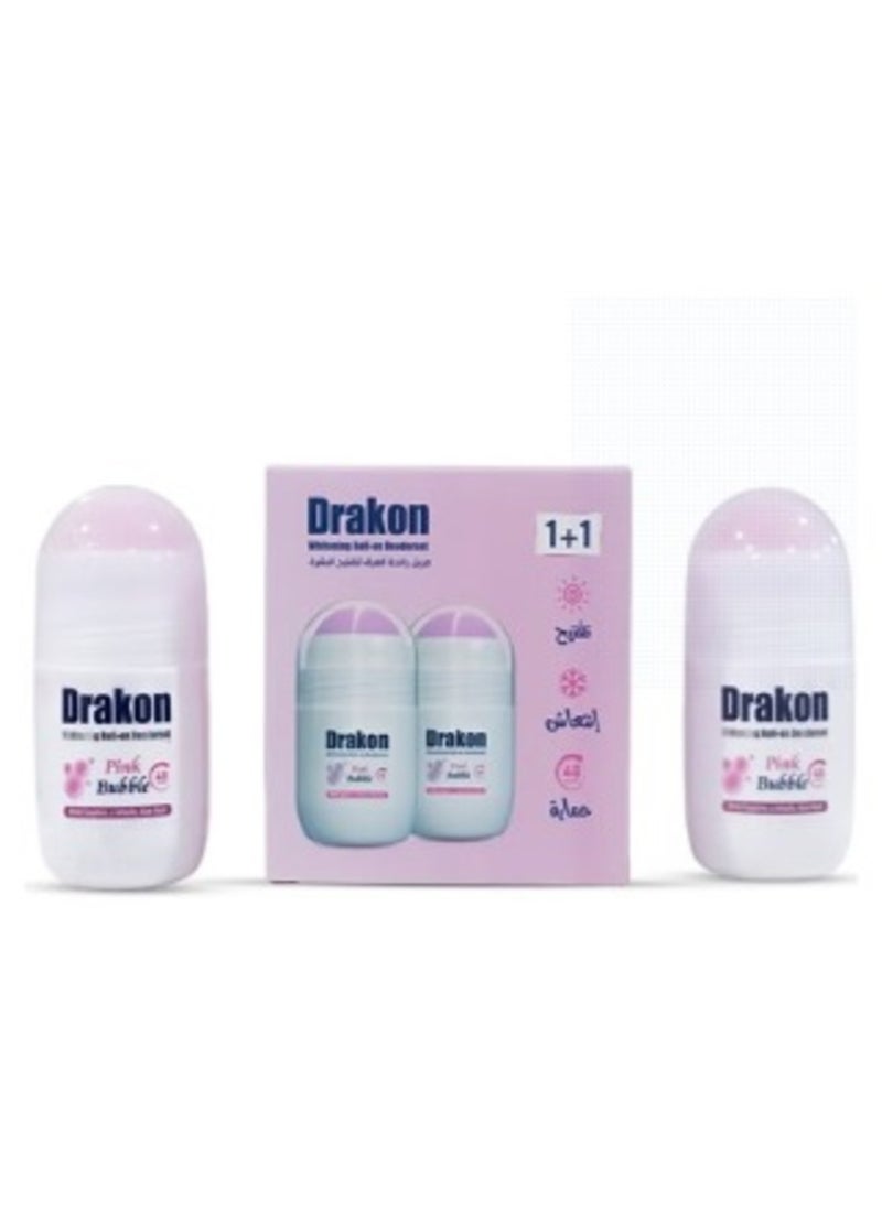 DRAKON - DRAKON WHITENING ROLL-ON pink bubble 50ML 1+1 - Image 1