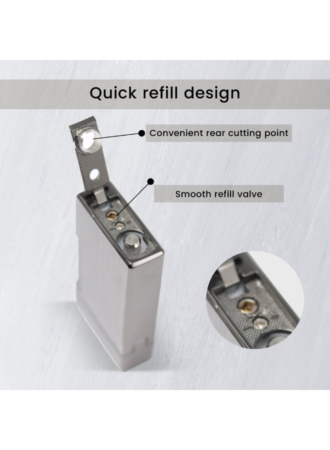 Honest Sleek Metal Jet Lighter, Windproof Single Flame, Refillable Lighter, Side Open Design, Outdoor Use, Gift Box (Without Gas) - Image 5