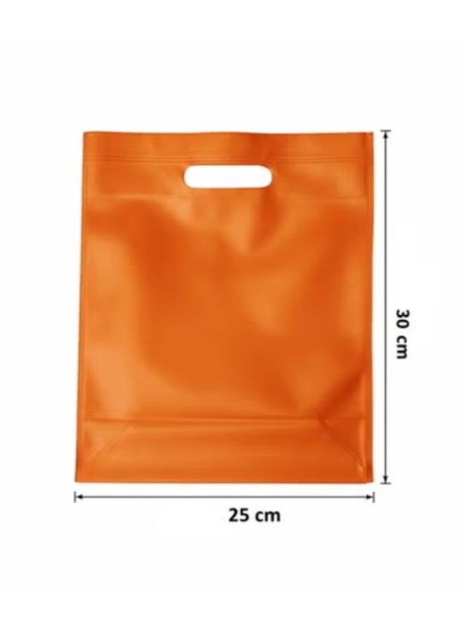 حقيبة هدايا قماشية، 25 قطعة، برتقالية اللون، 25 × 30 سم - Image 2