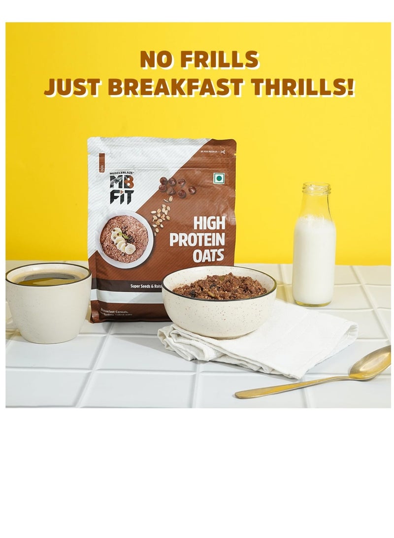 MUSCLEBLAZE Fit High Protein Oats 1 kg Dark Chocolate  22 g Protein Rolled Oats  Breakfast Cereals for Weight Management - Image 3