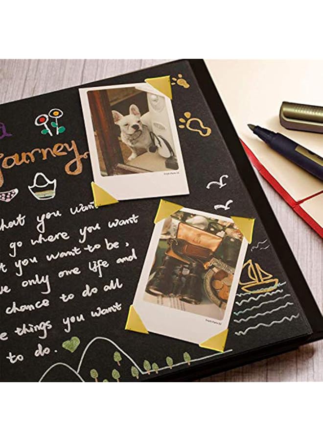 Delfino 8X8 Inch Scrapbook Diy Photo Album With Photo Opening 60 Pages Wedding Guest Book Anniversary Baby Shower Travel Memory Book Black Photo Corners Included - Image 4