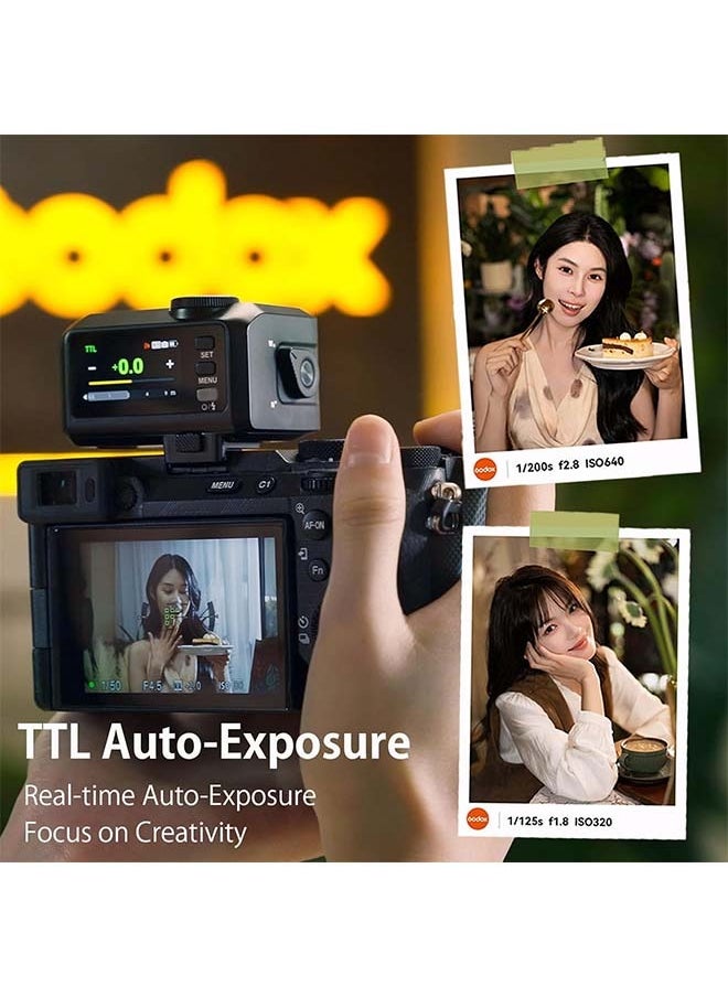 فلاش Godox iT30 Pro F iT30Pro F iT30ProF iT30Pro-F صغير لكاميرا Fuji، تعريض تلقائي TTL، سرعة عالية عالية 1/8000 ثانية، نظام X لاسلكي 2.4 جيجاهرتز، شاشة لمس ملونة كاملة مقاس 2.8 بوصة، بطارية ليثيوم (أسود)