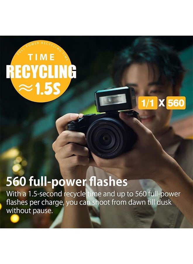 فلاش Godox iT30 Pro F iT30Pro F iT30ProF iT30Pro-F صغير لكاميرا Fuji، تعريض تلقائي TTL، سرعة عالية عالية 1/8000 ثانية، نظام X لاسلكي 2.4 جيجاهرتز، شاشة لمس ملونة كاملة مقاس 2.8 بوصة، بطارية ليثيوم (أسود)