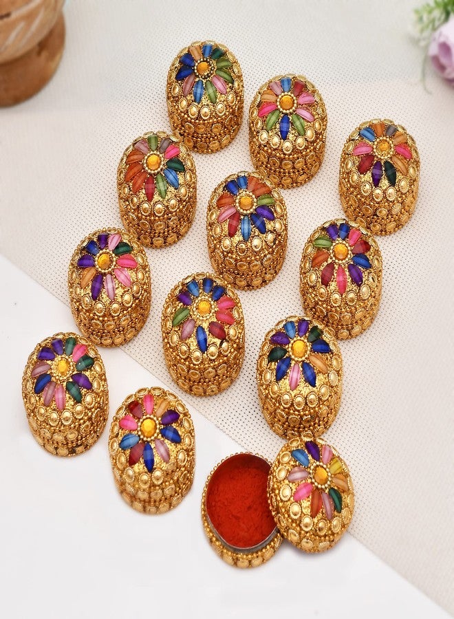 Craftam Aluminum Sindoor Daani, Kumkum Box Bharani Wedding Return Gifts (Set of 12) - Image 2