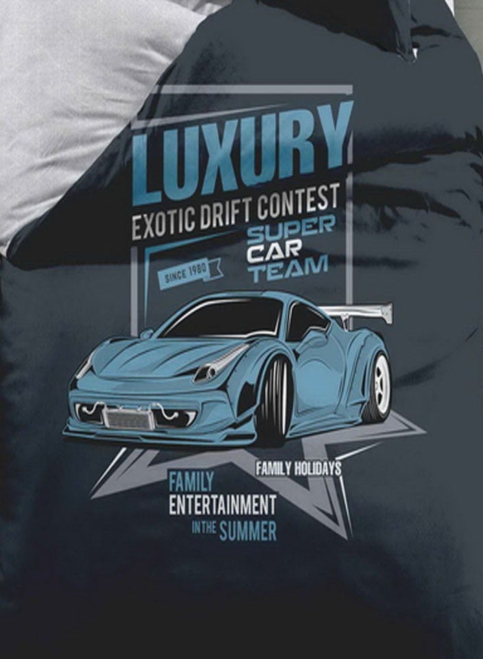 فيفوريت فيفرت طقم لحاف أطفال كحلي نقشة بألوان متعددة سنجل نفر طقم 4 قطع - Image 3