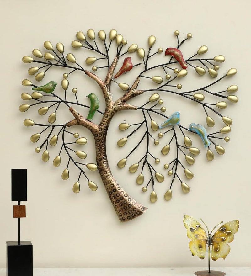 vedas Exports Lara Bird Tree Wall Decorative Hanging Mounted Art Sculpture Home Decor Size 31 x 29 inches - Image 1