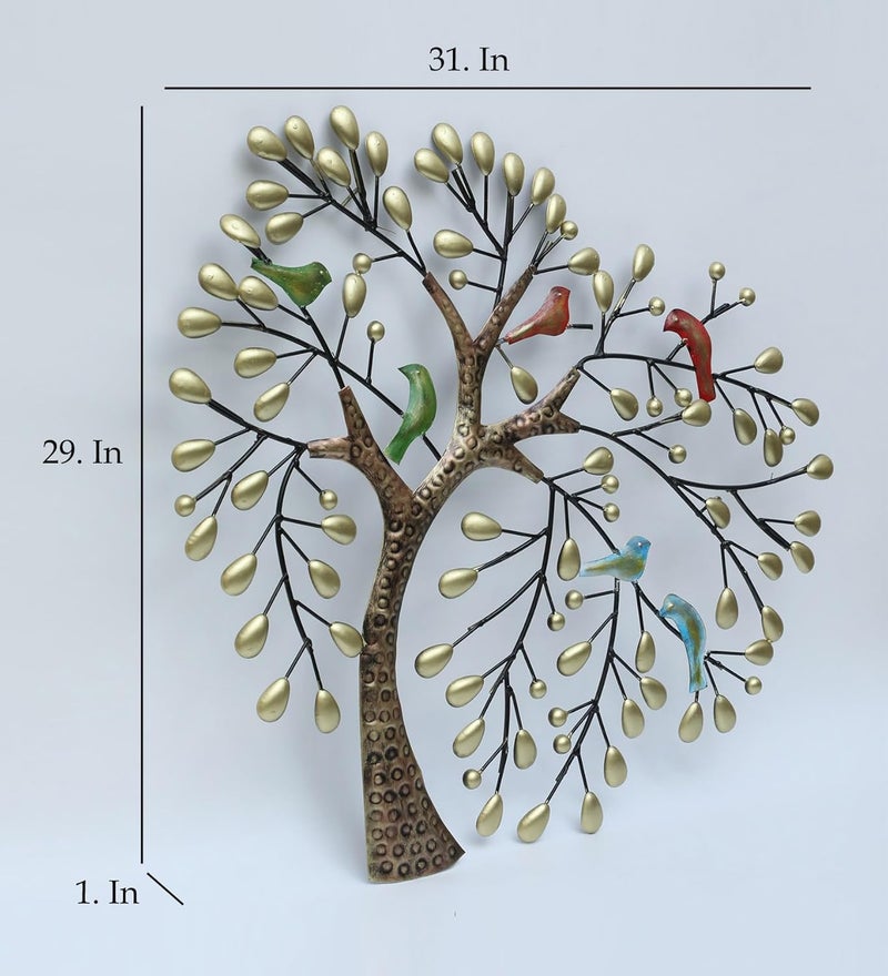 vedas Exports Lara Bird Tree Wall Decorative Hanging Mounted Art Sculpture Home Decor Size 31 x 29 inches - Image 3