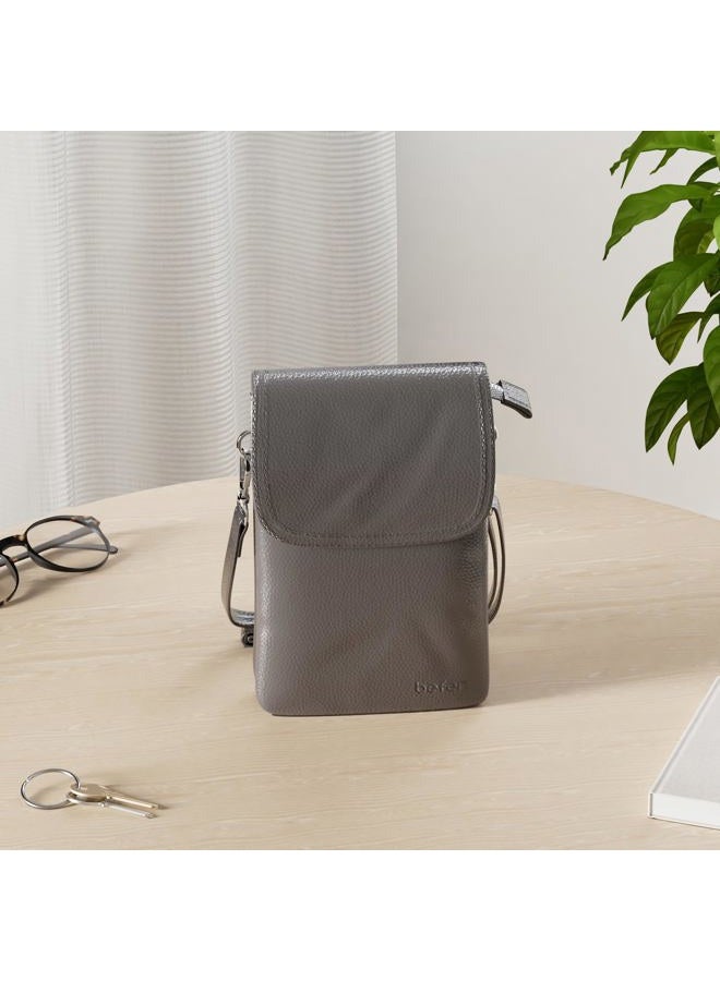 befen Leather Small Cell Phone Crossbody Wallet Purse and Bags for Women, Metallic Bronze Pewter, S - Image 3