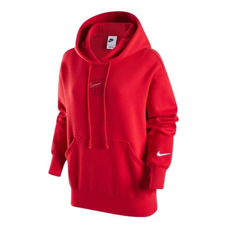Nike (WMNS) Nike Sportswear CNY Fleece Hoodie 'Red' - Image 1
