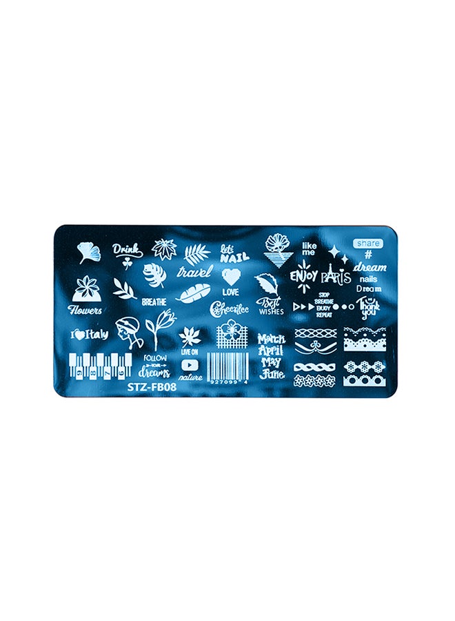 Nail Plates Nail Stamp Templates Metal Manicure Stencils Nail Art Stamping Image Plates for Nail Salon DIY Decoration MEDIUM NSP STZFB08