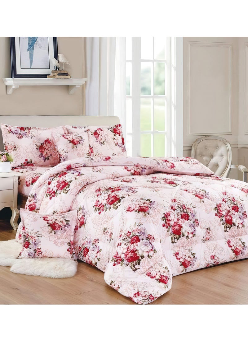 Moon - 4 Pieces Single Size 160x210Cm Comforter Set Medium Filling Bedding Set for All Season Includes 1Comforter 1Bedsheet 1Pillow Shams and 1Cushion cases - Image 1