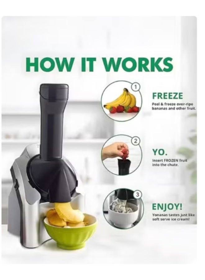 Ice Cream Maker,Electric Fruit Sorbet Machine Maker,For Ice Cream,Desserts,Gelato Smoothie - Image 4