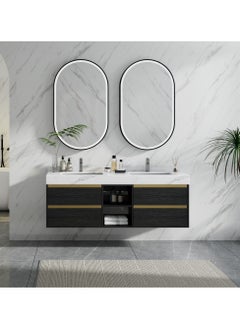 59in Modern Bathroom Vanity with Faux Marble Tabletop, Black Double Vanities Cabinets with Sink and Storage for Bath - pzsku/ZAAD7235216EFD23C9F6CZ/45/_/1739841049/a8a98fc8-4e27-4de5-849f-0a54120ee4b2