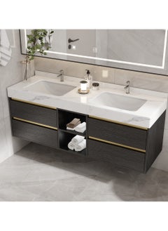 59in Modern Bathroom Vanity with Faux Marble Tabletop, Black Double Vanities Cabinets with Sink and Storage for Bath - pzsku/ZAAD7235216EFD23C9F6CZ/45/_/1739841053/476cce14-b880-4052-ab2b-51f8468e7a36