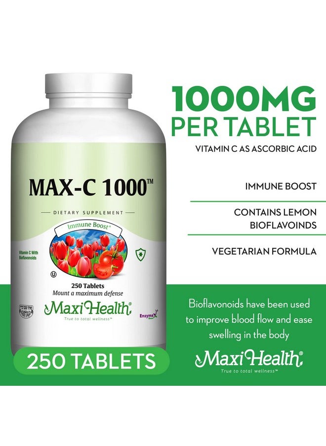 Maxi Health - Maxihealth Max Vitamin C "1000Mg" With Bioflavonoids 250 Tablets Kosher - Image 1
