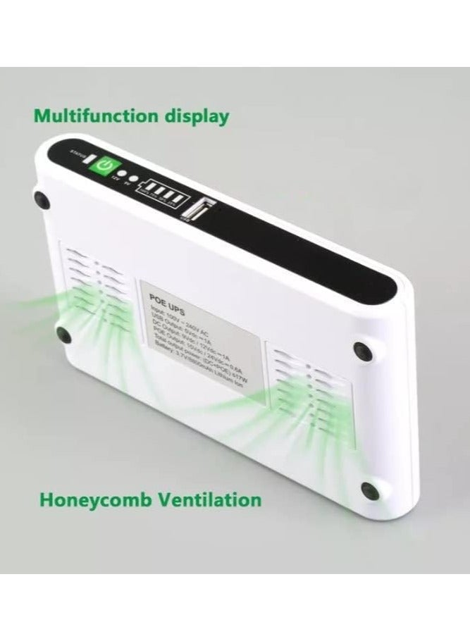 ريبنيو SKE POE-432P UPS صغير لجهاز التوجيه WiFi بطارية احتياطية دون انقطاع التيار الكهربائي مخرج طاقة 17 فولت الطاقة  مع 1 امبير تيار مستمر 9فولت(ابيض) - Image 4