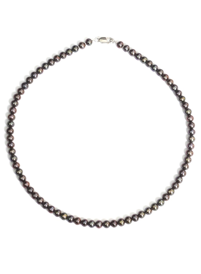 MIKURA Necklace 1st 42Cm, Freshwater Pearls, Treated Black Color 18KW  - Image 1