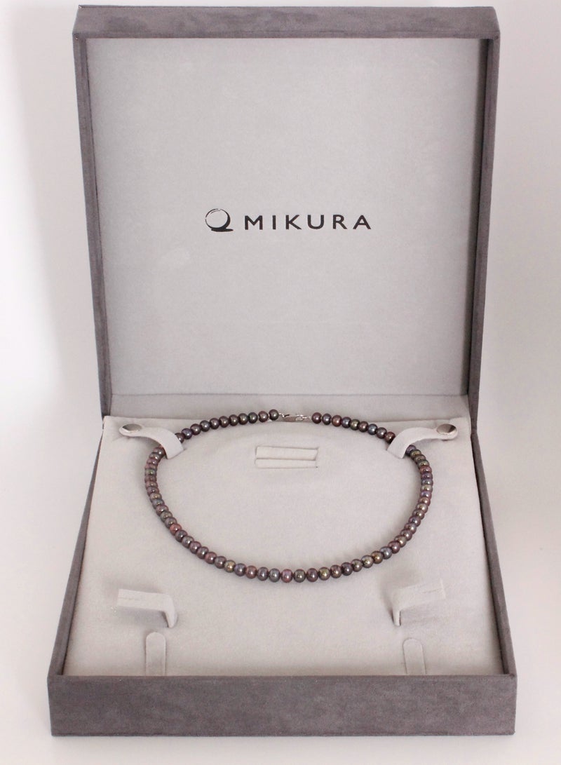 MIKURA Necklace 1st 42Cm, Freshwater Pearls, Treated Black Color 18KW  - Image 3