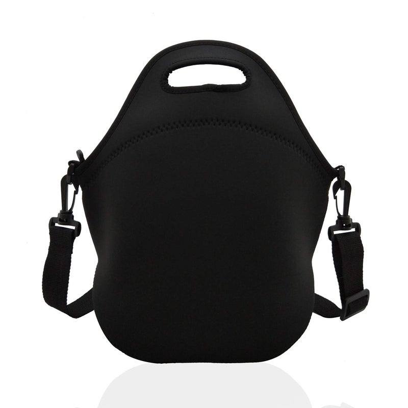 TAIDY Neoprene Lunch Bags Boxes for Women Men, Insulated Lunch Cooler Tote Bag Box for Office Work Picnic Travel (Black) - Image 1