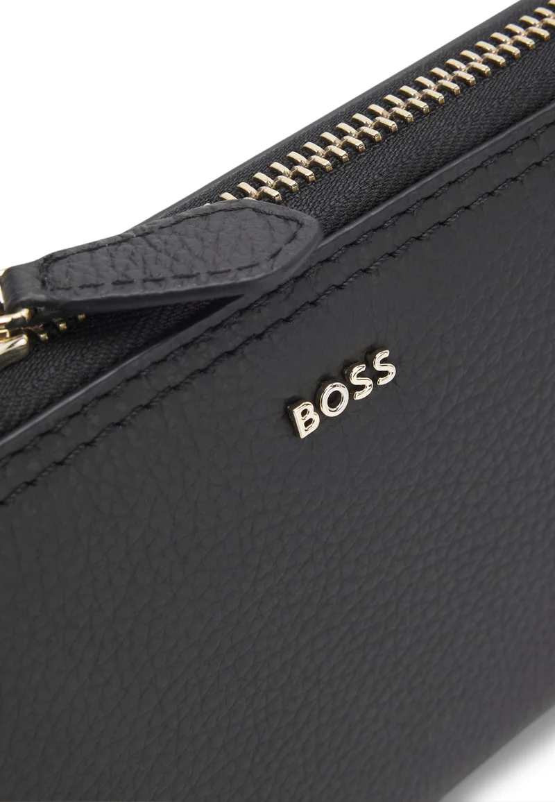 BOSS Black Ziparound wallet in grained leather with metallic logo lettering for Women | Best Price UAE