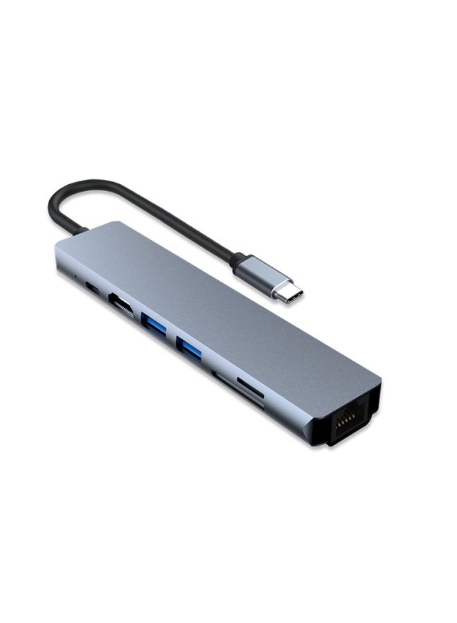 محطة توصيل ثمانية في واحد - محور متعدد الوظائف قارئ بطاقات منفذ شبكة نوع سي منافذ متعددة USB - Image 5