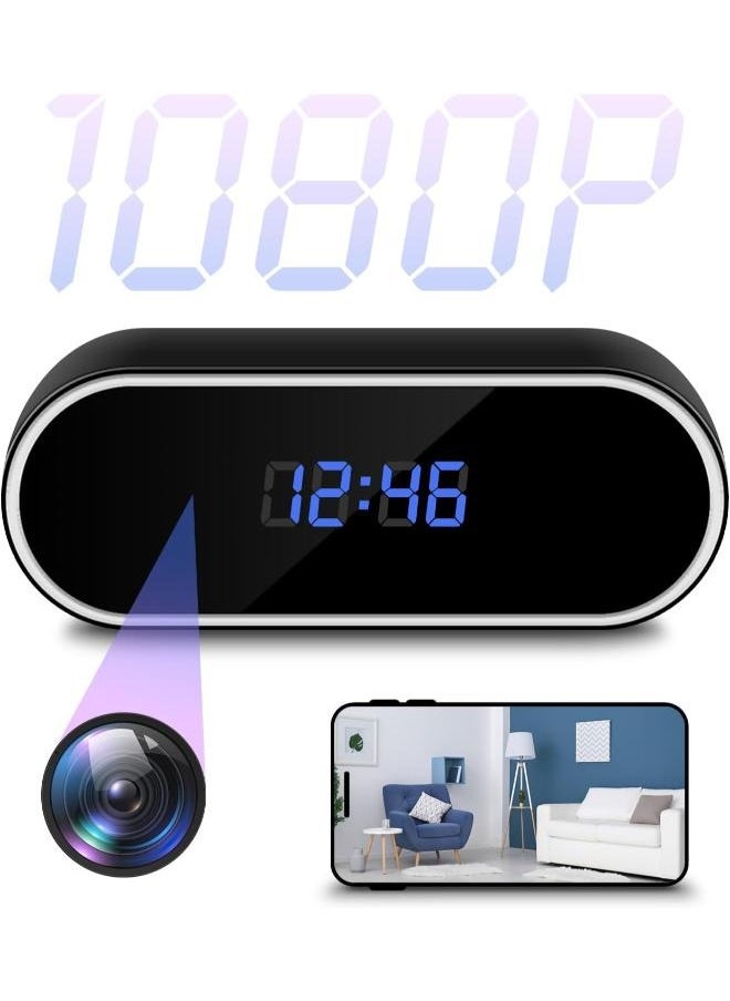 Plynox - Security Camera with Clock, HD 1080P Indoor WiFi Camera with Night Vision and Motion Detection, Nanny Camera for Home Office, and more. - Image 1