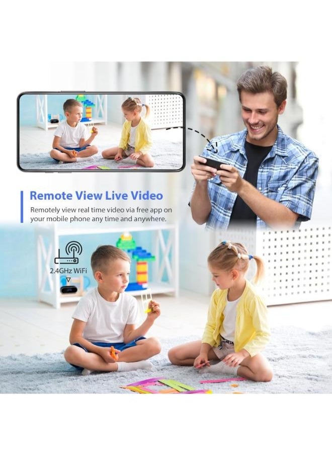 Plynox - Security Camera with Clock, HD 1080P Indoor WiFi Camera with Night Vision and Motion Detection, Nanny Camera for Home Office, and more. - Image 1