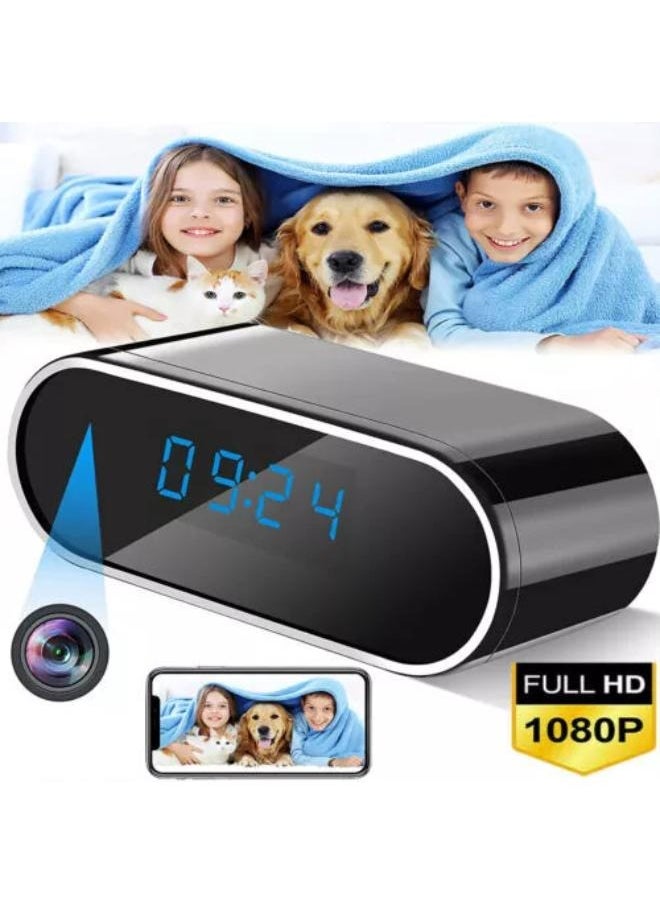 Plynox - Security Camera with Clock, HD 1080P Indoor WiFi Camera with Night Vision and Motion Detection, Nanny Camera for Home Office, and more. - Image 1