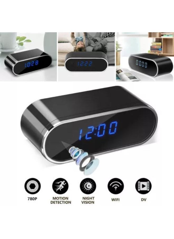 Plynox - Security Camera with Clock, HD 1080P Indoor WiFi Camera with Night Vision and Motion Detection, Nanny Camera for Home Office, and more. - Image 1